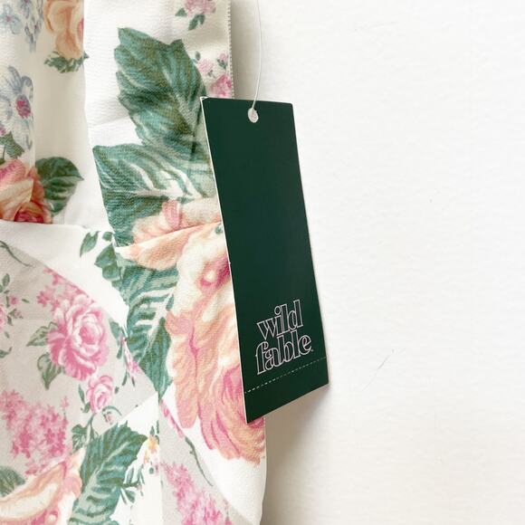 Wild Fable Women's Asymmetrical Mini Slip Dress Pink Floral Size XS - Picture 4 of 6